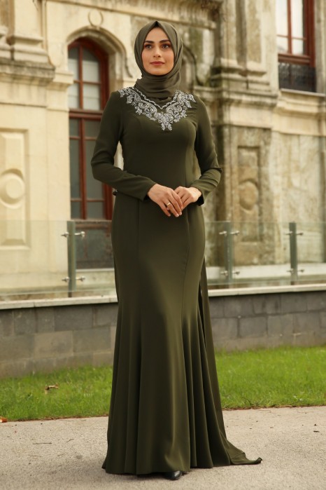 EVENING DRESS - KHAKI